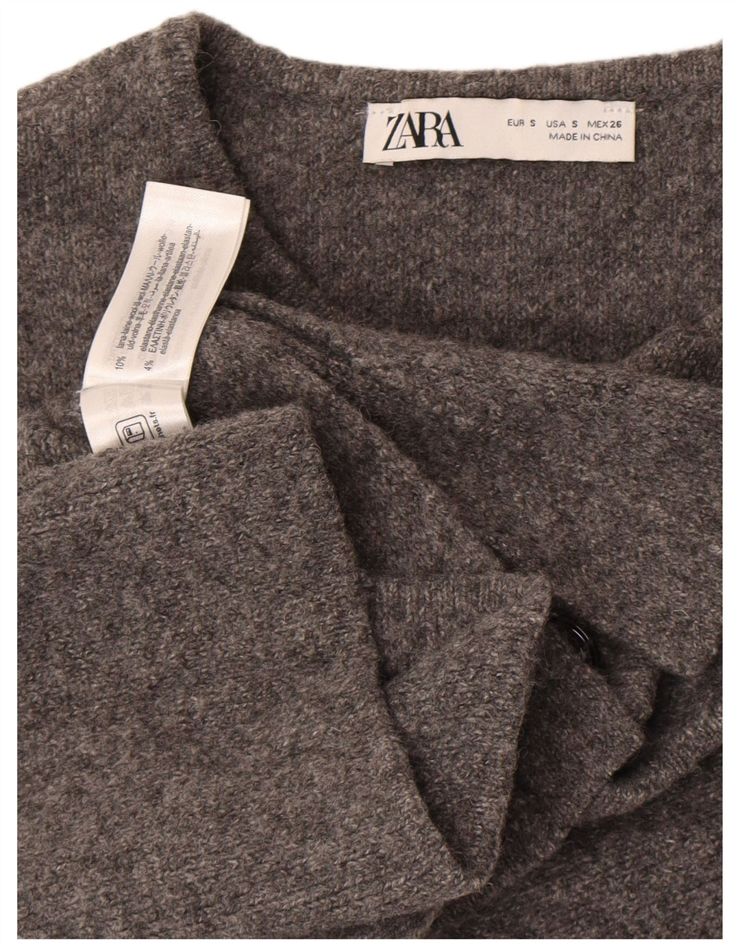 Женская майка без рукавов Zara UK 10, маленькая, серая, шерсть