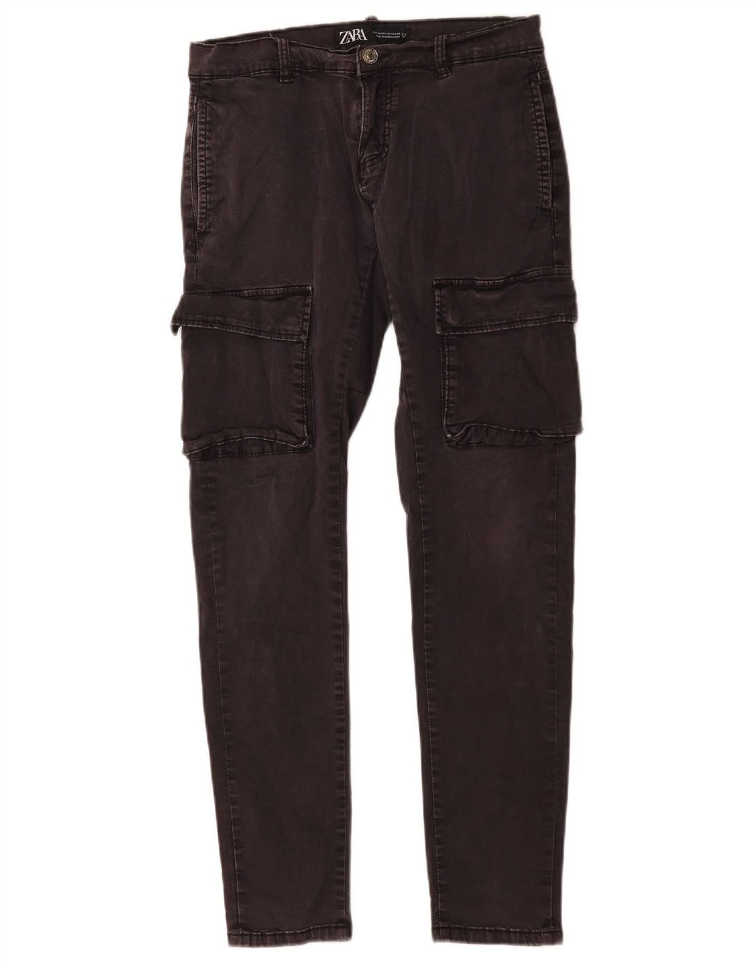 Мужские джинсы-карго Zara Slim EU 38, маленькие W30 L30, серые, хлопок