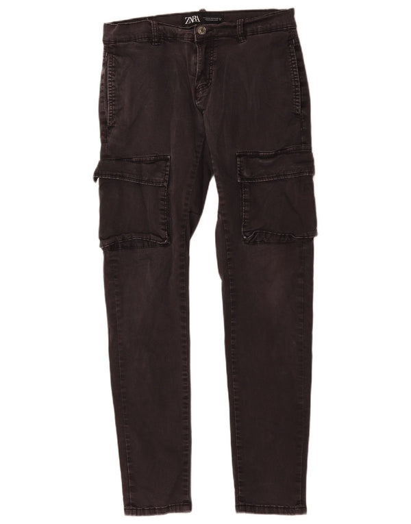 Zara Mens Cargo Slim Jeans EU 38 Small W30 L30 Grey Cotton