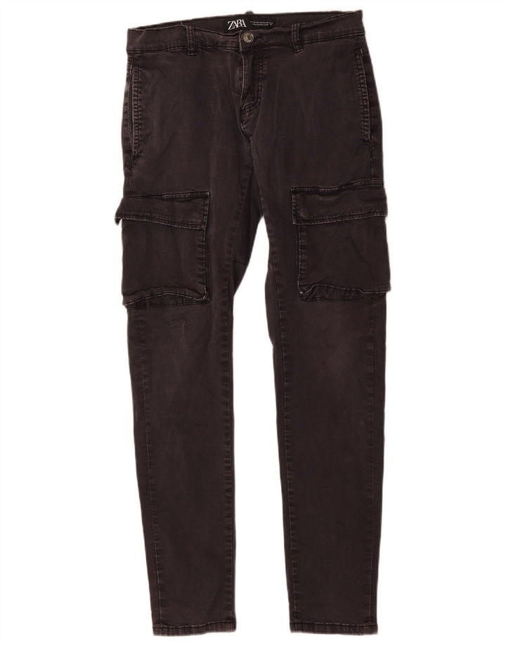 Мужские джинсы-карго Zara Slim EU 38, маленькие W30 L30, серые, хлопок