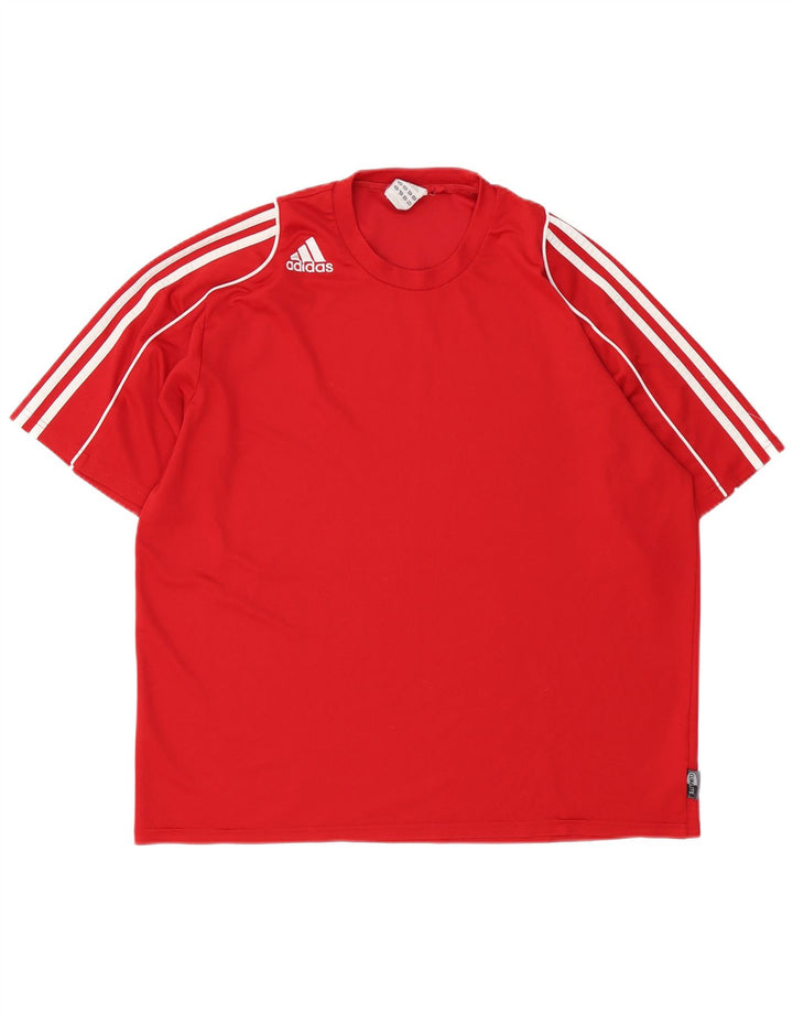 Adidas Мужская футболка с рисунком Climalite Top XL Красный полиэстер