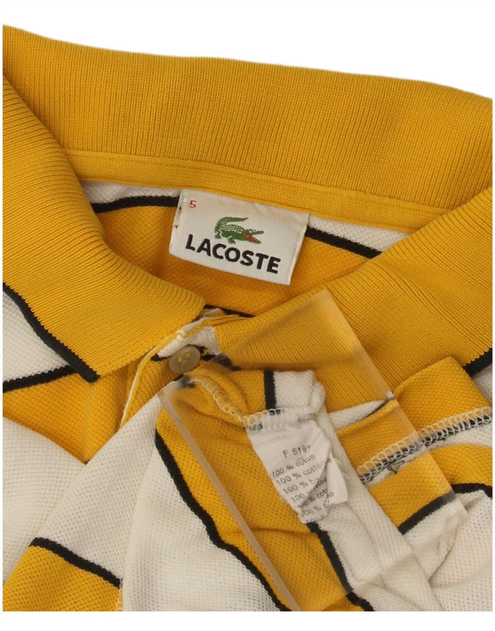Мужская рубашка-поло Lacoste, размер 5, большая хлопковая желтая полоска