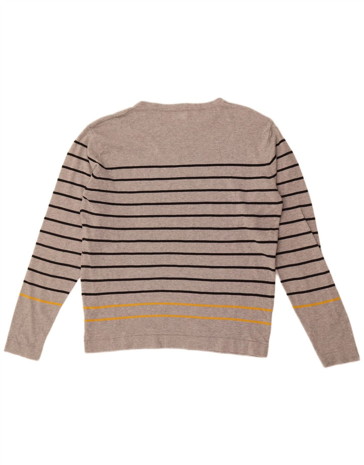 Мужской топ Jack & Jones с длинным рукавом 2XL, хлопок в серую полоску