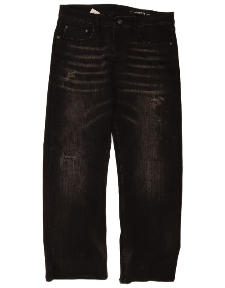 Мужские прямые джинсы GUESS W36 L30, черный хлопок