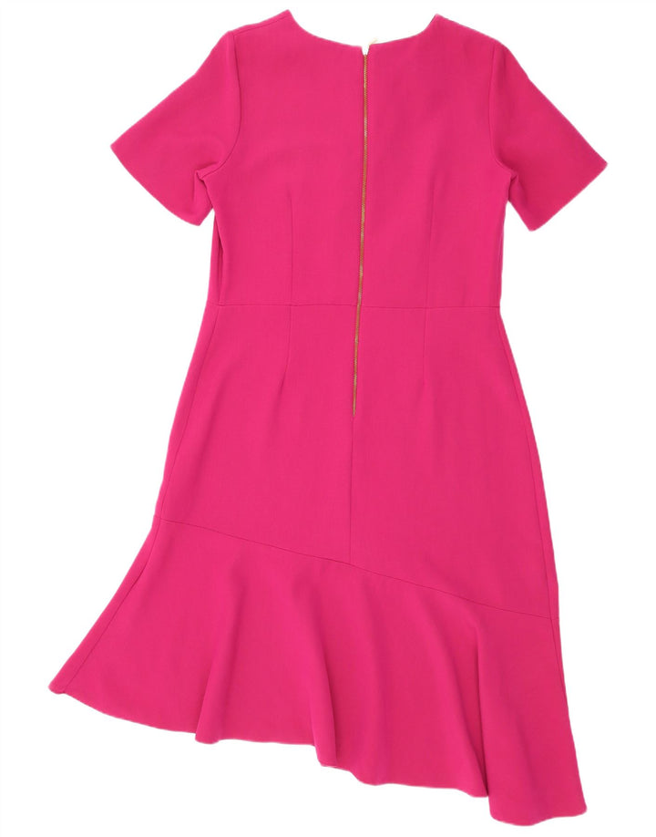 ШКАФ Женское асимметричное асимметричное платье UK 16, большой розовый полиэстер