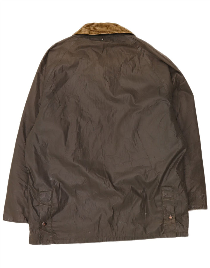 Винтажная мужская куртка из вощеного хлопка UK 40, большая зеленая