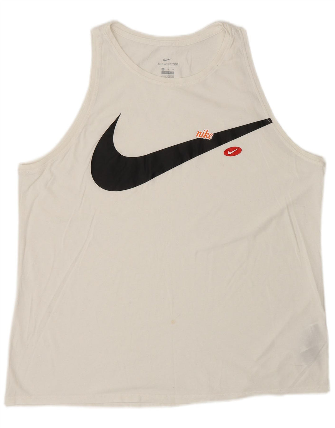 Мужской жилет с графическим принтом Nike Dri Fit среднего размера, белый хлопок