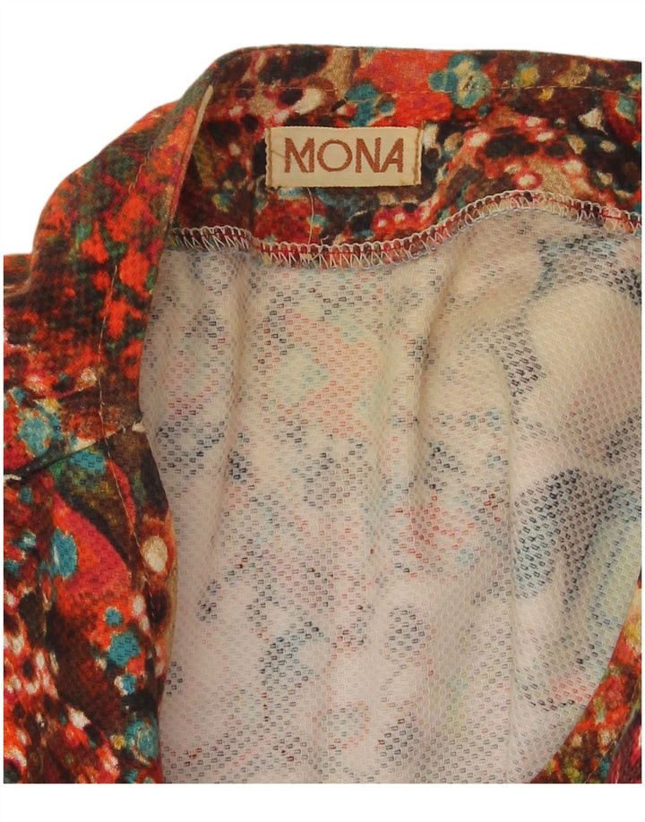 Женская блузка-рубашка оверсайз с абстрактным узором Mona UK 20 2XL, разноцветная