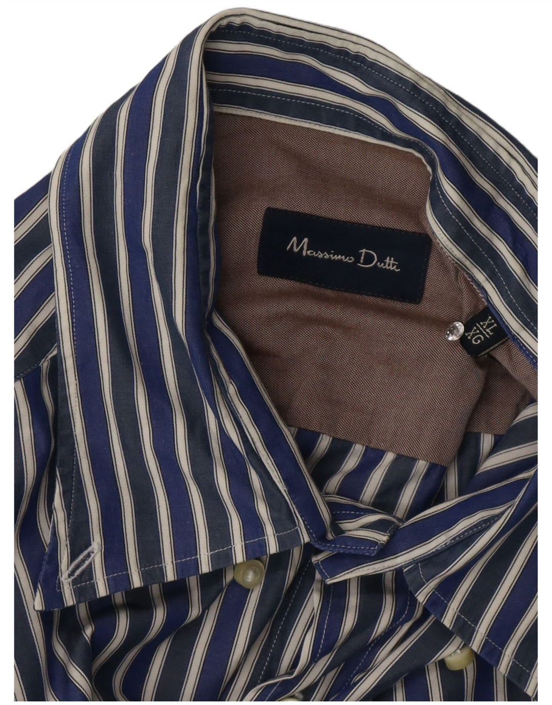 Мужская рубашка Massimo Dutti XL темно-синяя в полоску