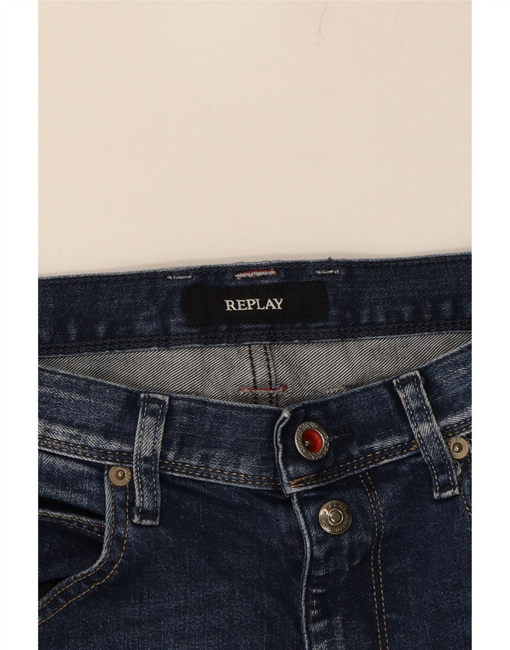 REPLAY Womens Distressed Slim Jeans W26 L28 Blue Vintage Replay and Second-Hand Replay from Messina Hembry 
