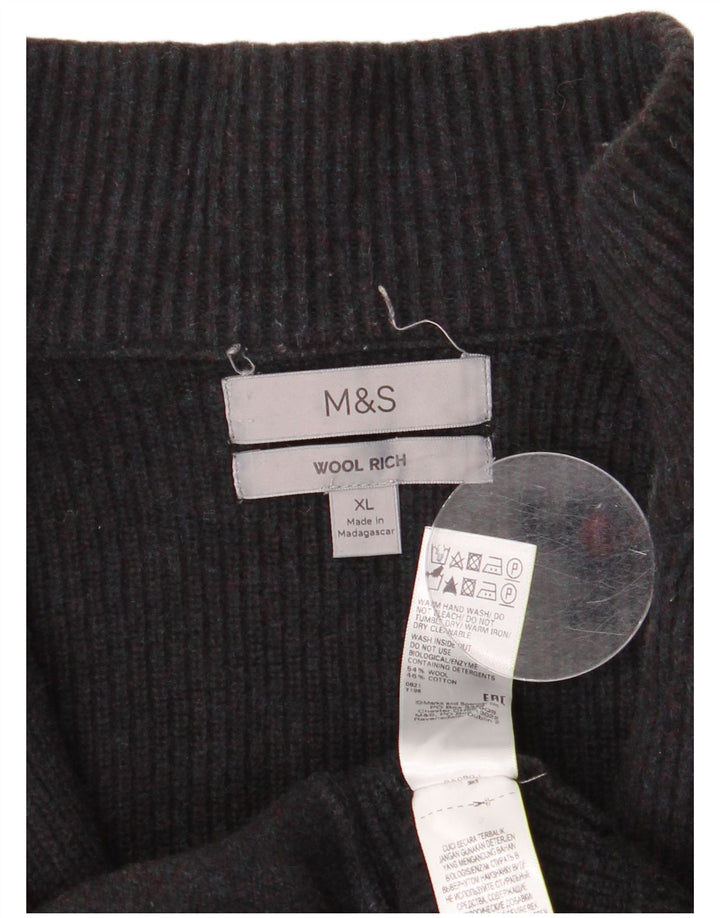 Женский кардиган Marks & Spencer UK 18 XL, черный шерстяной свитер