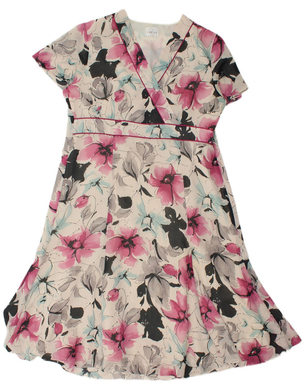 Женское платье трапеции Eastex UK 14, большой разноцветный полиэстер с цветочным принтом