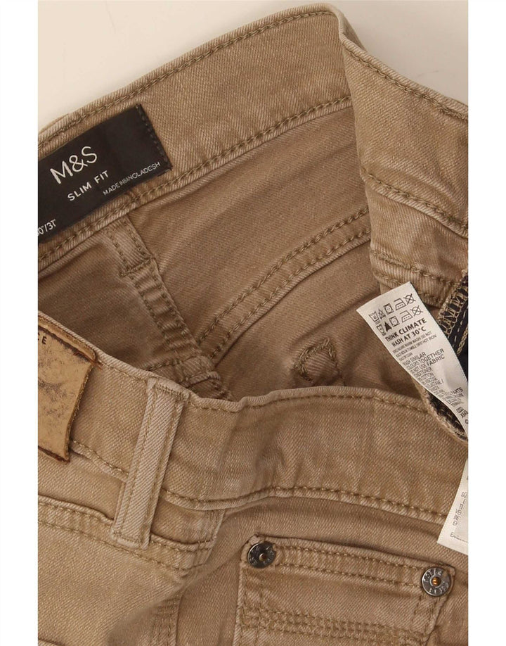 Мужские узкие джинсы Marks & Spencer W30 L31 коричневые, хлопок