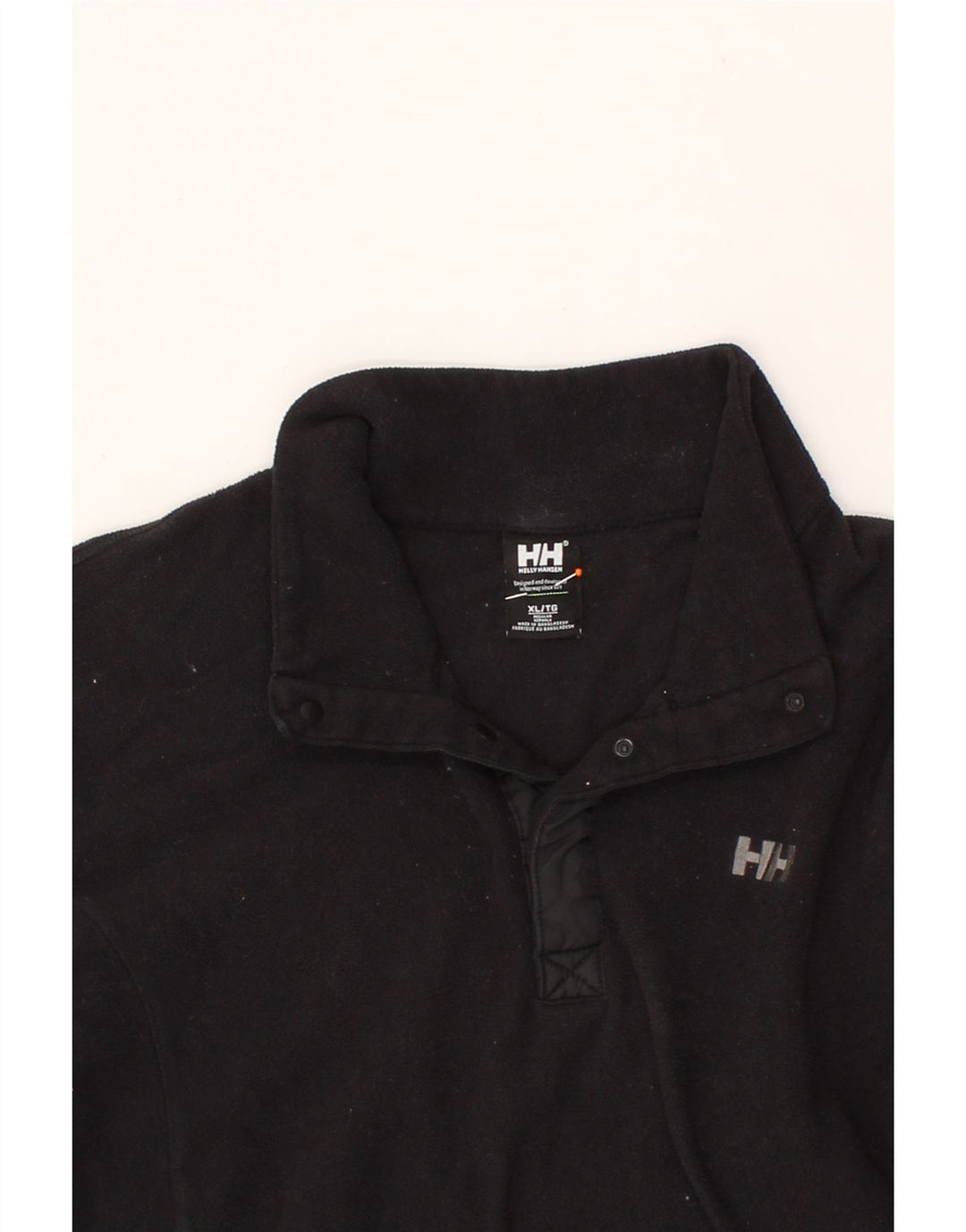 HELLY HANSEN Womens Button Neck Fleece Jumper UK 18 XL Black Polyester Vintage Helly Hansen and Second-Hand Helly Hansen from Messina Hembry 