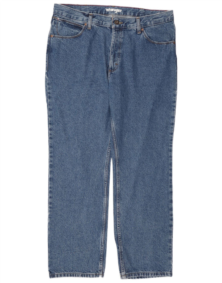 Мужские прямые джинсы Wrangler W38 L30 синие, хлопок