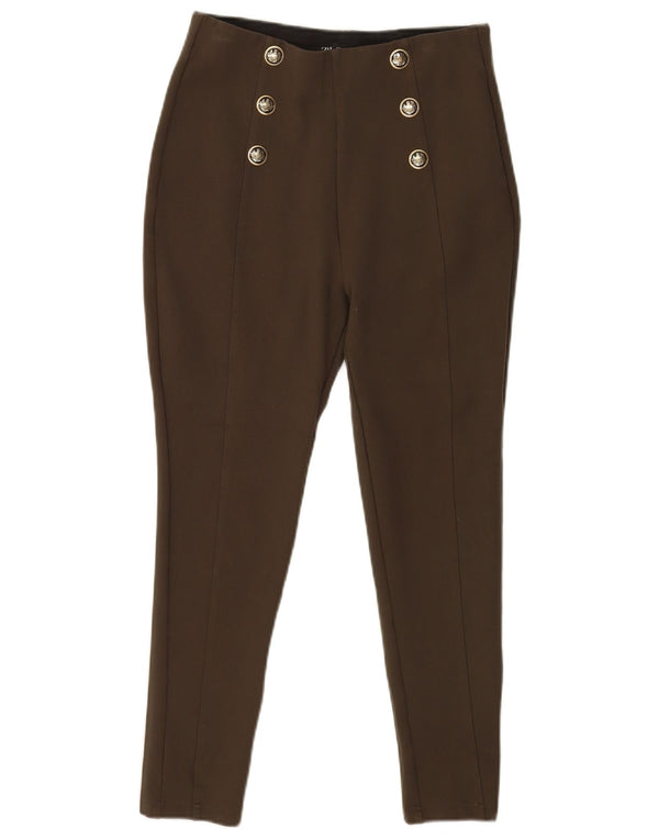 Женские укороченные леггинсы Zara UK 14, большие зеленые из вискозы