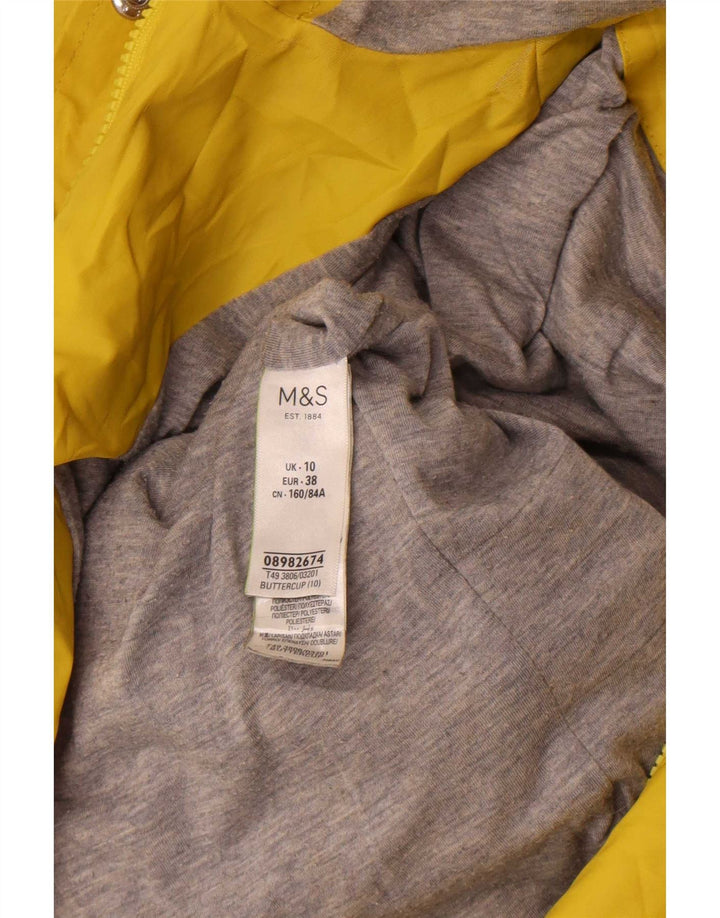 Женский плащ с капюшоном Marks & Spencer UK 10, маленький желтый из полиуретана