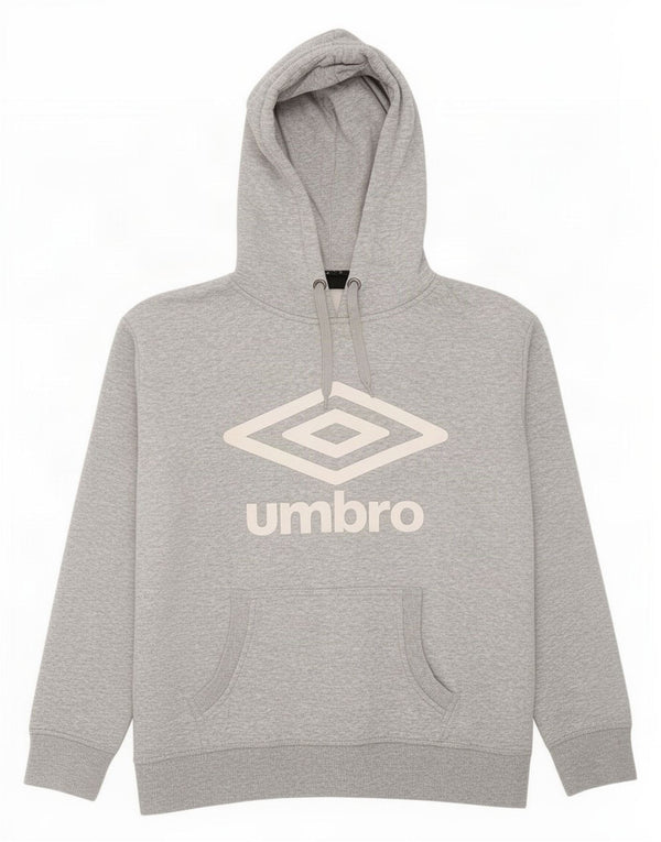 Женский джемпер с капюшоном с рисунком Umbro UK 14, хлопковый средний серый в крапинку