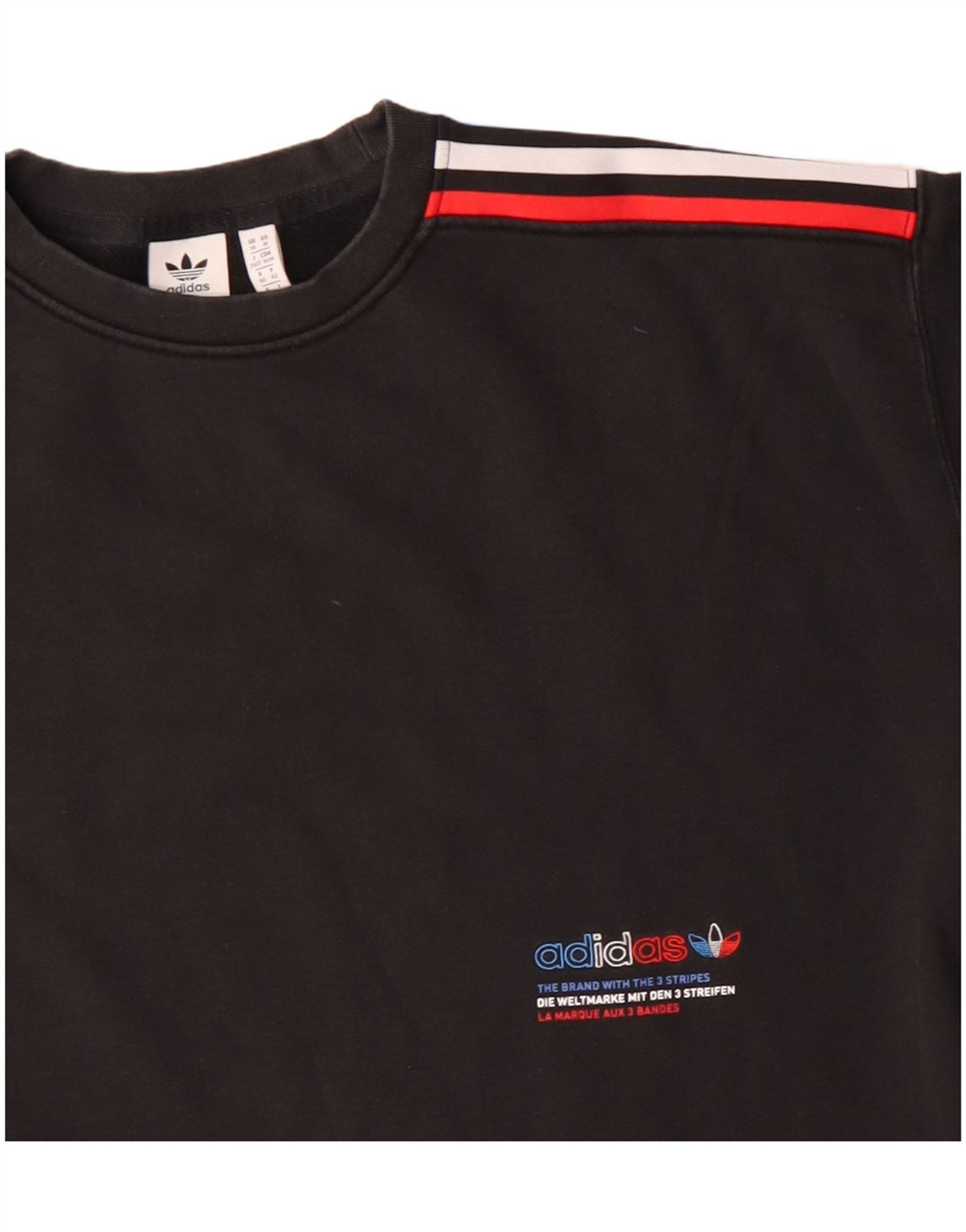 Женский свитер с тремя полосками Adidas UK 14, большой черный