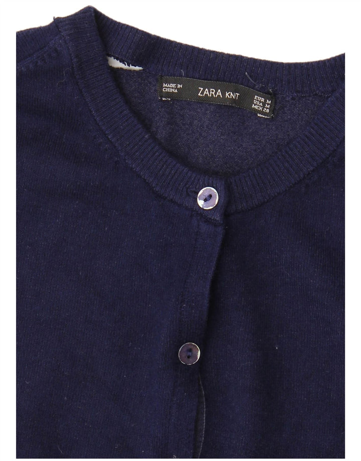 Женский кардиган ZARA UK 12, средний темно-синий