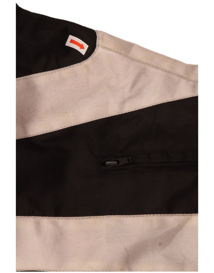 Мужская куртка-гонщик Spyke с графическим рисунком, размер 58, 3XL, черная, полиэстер с цветными блоками