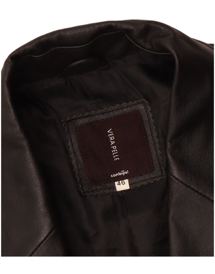 Мужское кожаное пальто Conbipel IT 46 маленькое черное кожаное