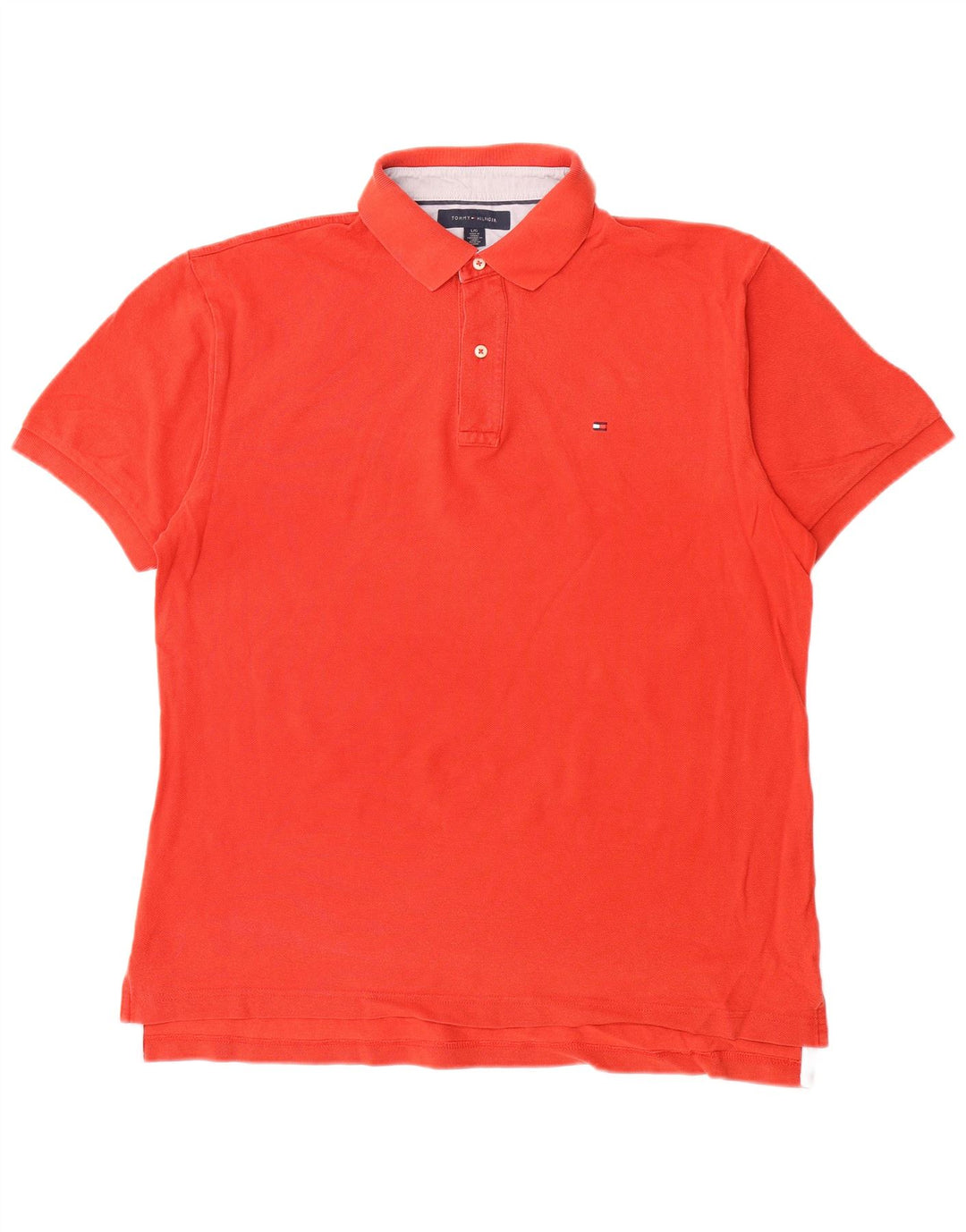 TOMMY HILFIGER Mens Polo Shirt Large Red Cotton
