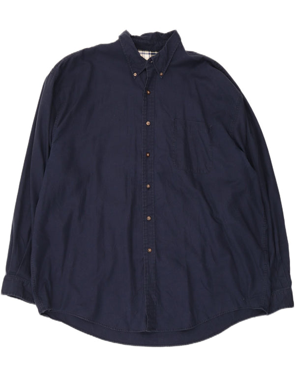 Мужская рубашка Eddie Bauer 3XL темно-синяя, хлопок