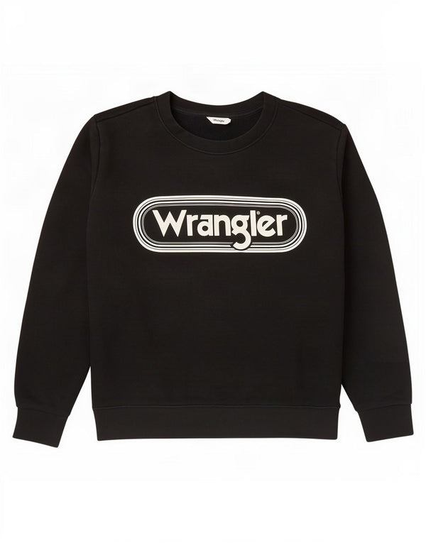 Женский свитер Wrangler с графическим рисунком, Великобритания, 16, большой размер, черный хлопок