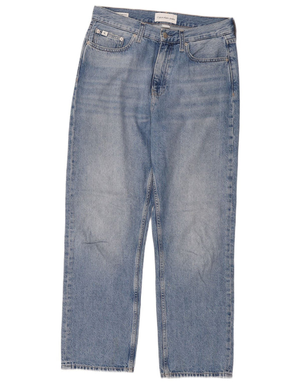 Мужские прямые джинсы с высокой талией Calvin Klein W30 L27 синие