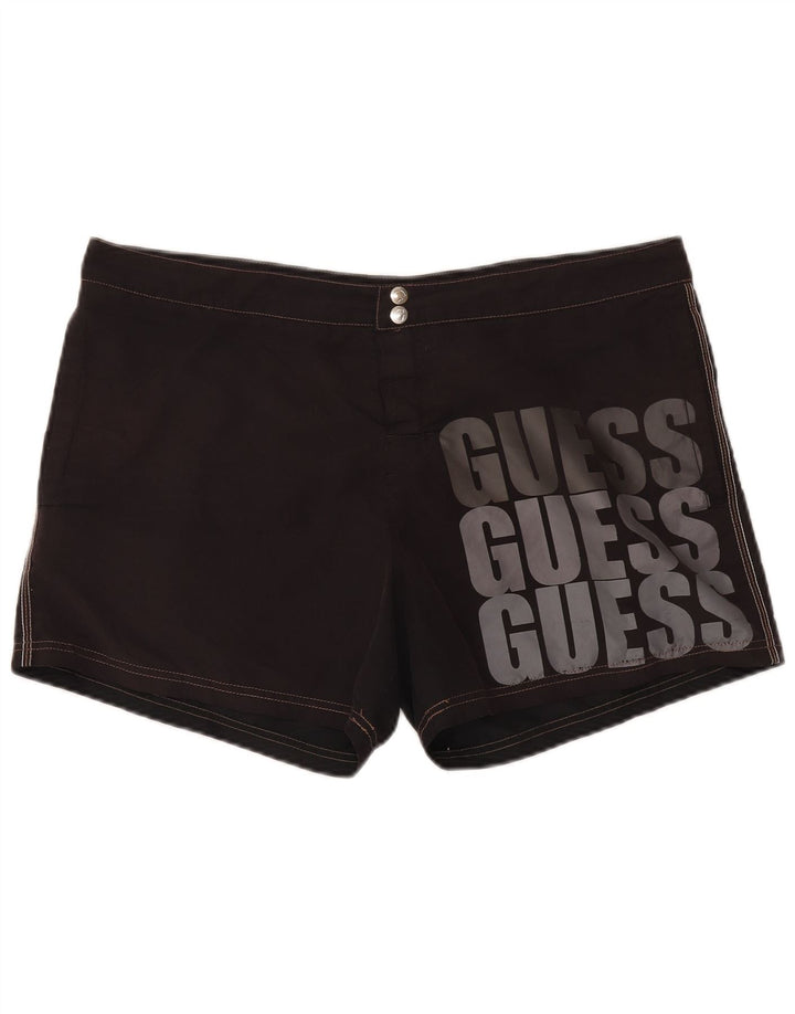 Guess Мужские шорты для плавания с рисунком 2XL, черные, полиэстер