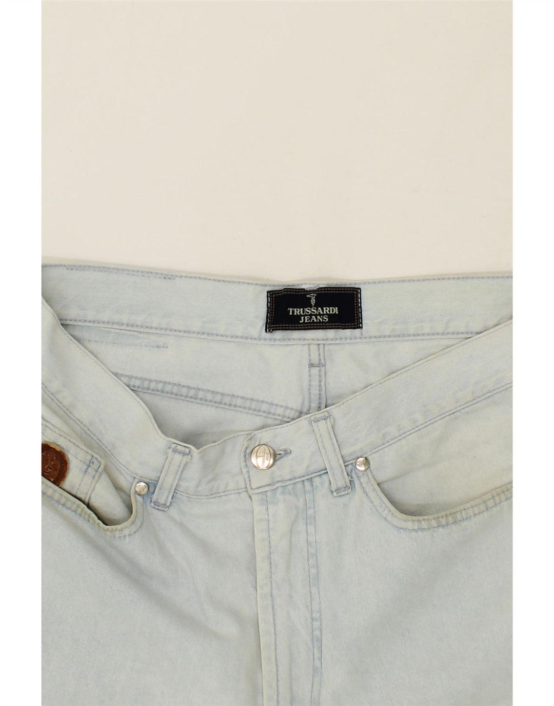 TRUSSARDI Mens Tapered Jeans W34 L30 Blue Vintage Trussardi and Second-Hand Trussardi from Messina Hembry 