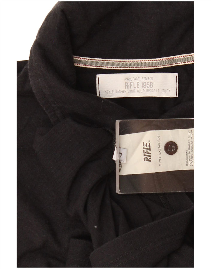 Мужская рубашка-поло Rifle, большая черная хлопковая рубашка