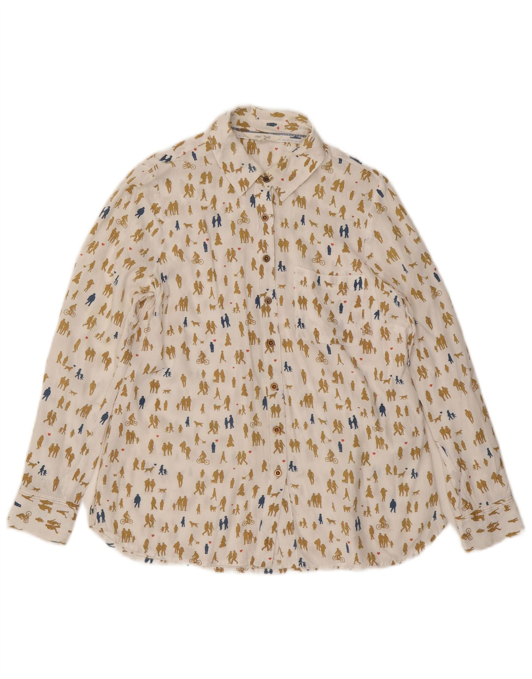 Женская блузка-рубашка с абстрактным узором White Stuff, Великобритания, 8, маленькая, белого цвета