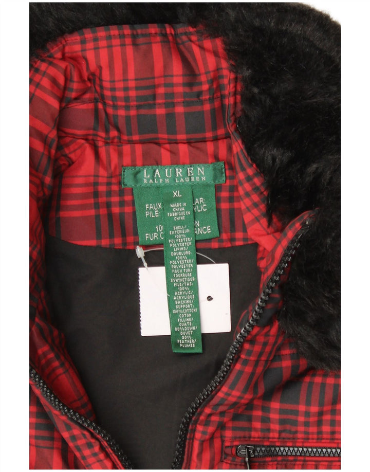 Женский жилет RALPH LAUREN UK 18 XL, красный полиэстер в клетку