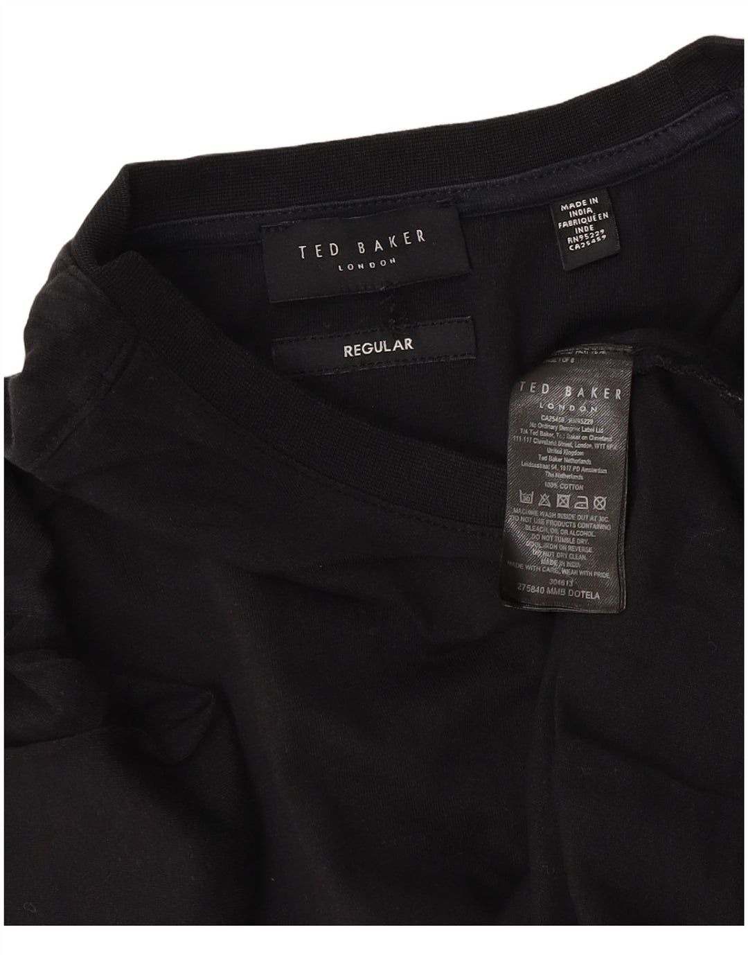 Мужская футболка стандартного размера Ted Baker, средний черный хлопок