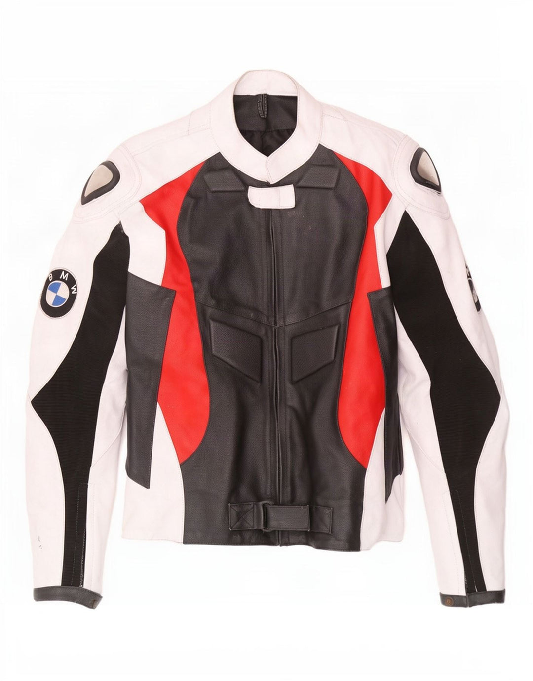 Мужская кожаная куртка BMW Racer UK 42 XL разноцветная с цветными блоками