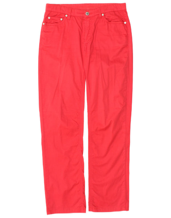 GANT Womens Carol Regular Fit Straight Casual Trousers W28 L29 Red Cotton