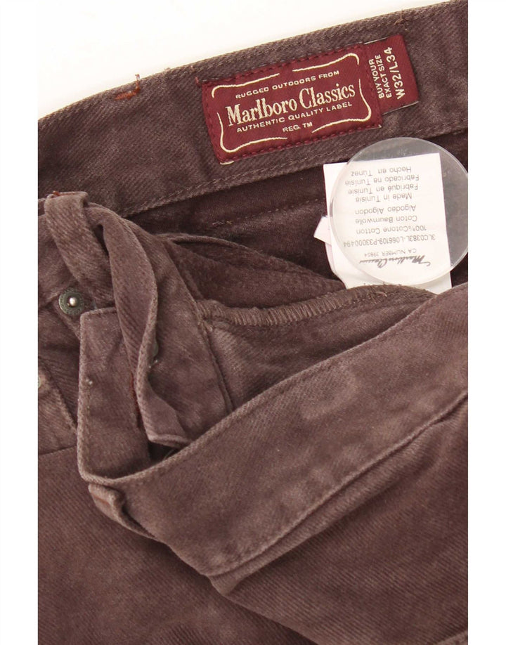 Мужские прямые джинсы Marlboro Classics W32 L34, коричневые, хлопковые