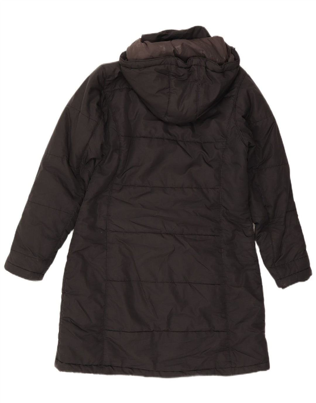 Женское стеганое пальто с капюшоном Jack Wolfskin UK 10, маленький черный полиэстер