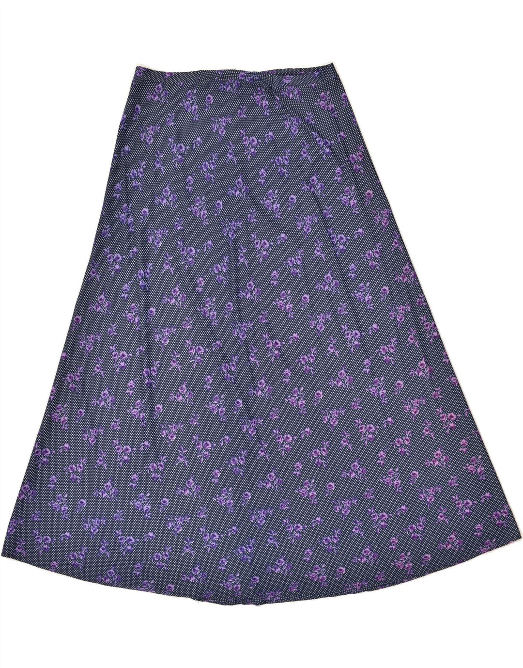 VINTAGE Womens A-Line Skirt W30 Medium Purple Floral Acetate | Vintage Vintage | Thrift | Second-Hand Vintage | Used Clothing | Messina Hembry 