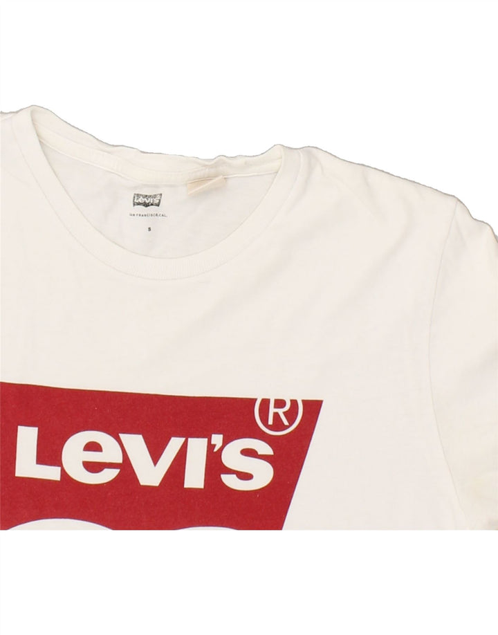 LEVI'S Womens Graphic T-Shirt Top UK 10 Small White Cotton | Vintage Levi's | Thrift | Second-Hand Levi's | Used Clothing | Messina Hembry 