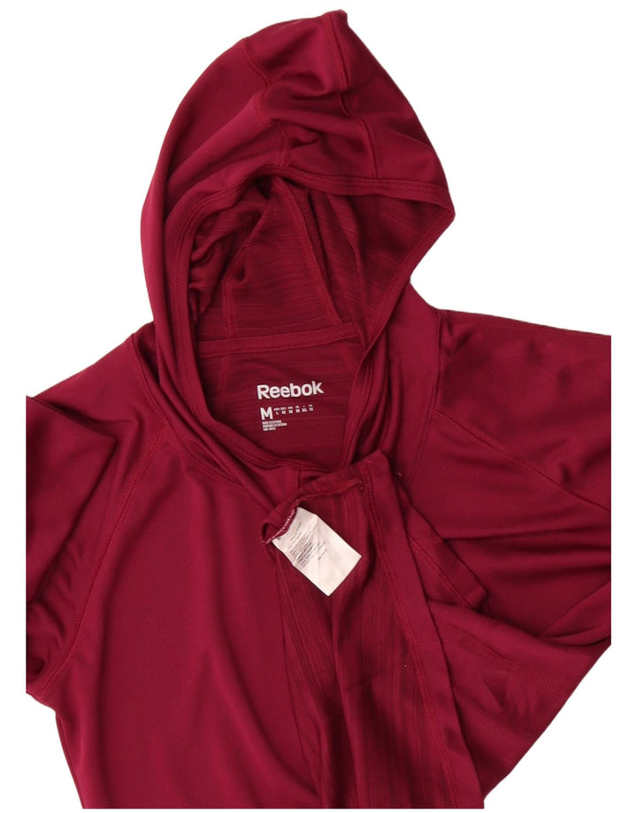 Мужской топ Reebok с капюшоном и длинными рукавами, средний бордовый полиэстер