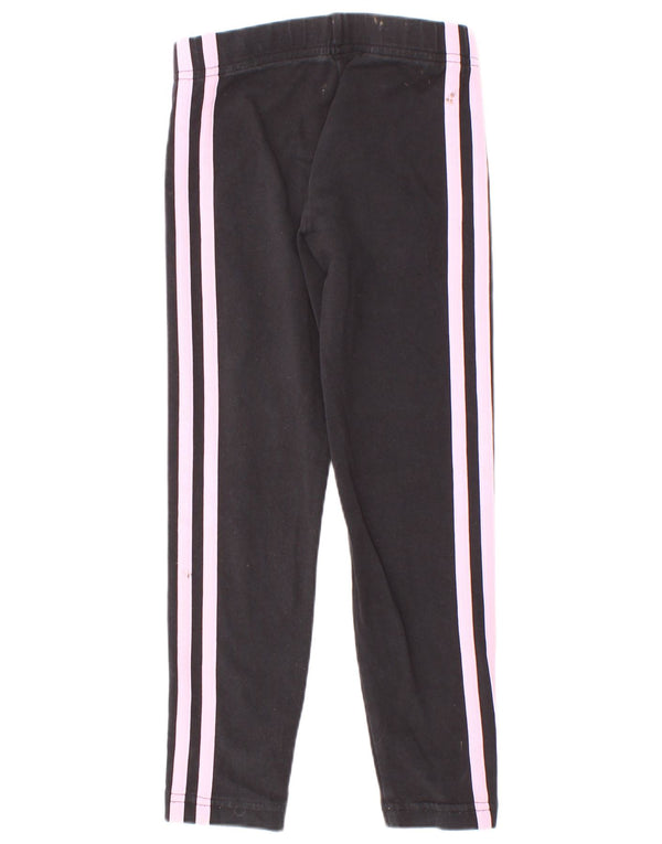 Леггинсы Adidas для девочек 5-6 лет, черные, хлопковые