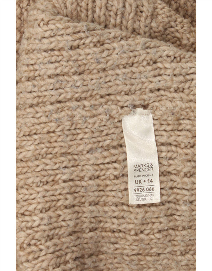 Женский кардиган Marks & Spencer UK 14, средний коричневый акрил