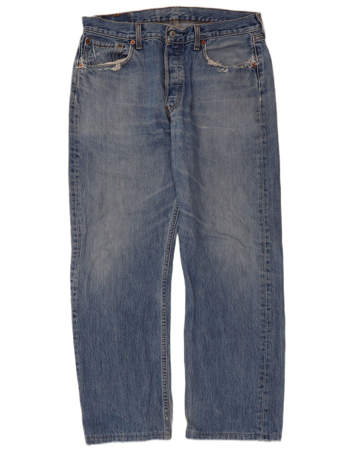 Мужские прямые джинсы Levi's 501 W34 L27 синие, хлопок