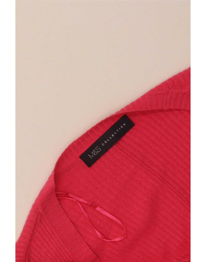 Женский открытый кардиган Marks & Spencer UK 14, большой розовый