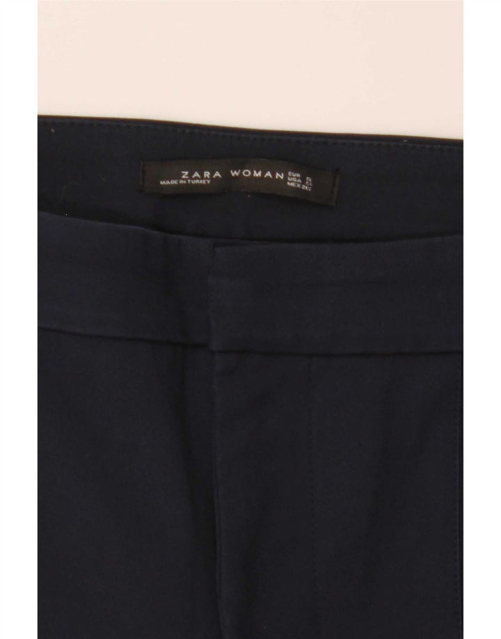 Женские брюки чинос Zara Bootcut, маленькие W29 L26, темно-синие