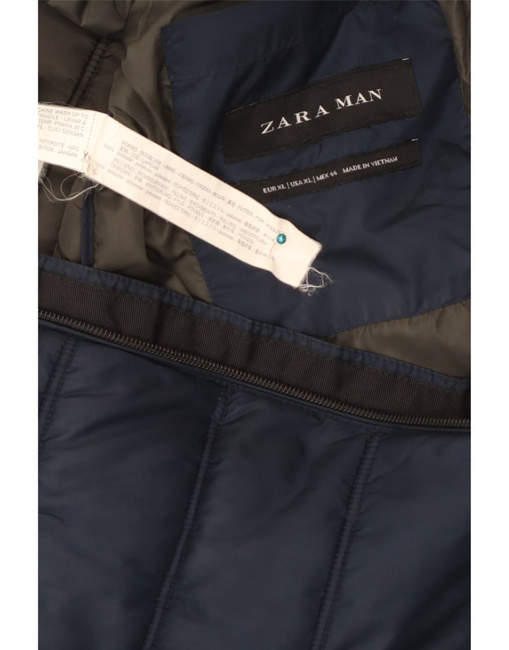 Мужской жилет с подкладкой ZARA UK 42 XL, темно-синий, полиэстер