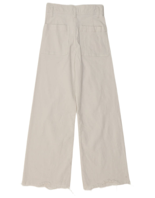 Женские широкие джинсы с высокой посадкой Zara EU 36 XS W26 L29, белые
